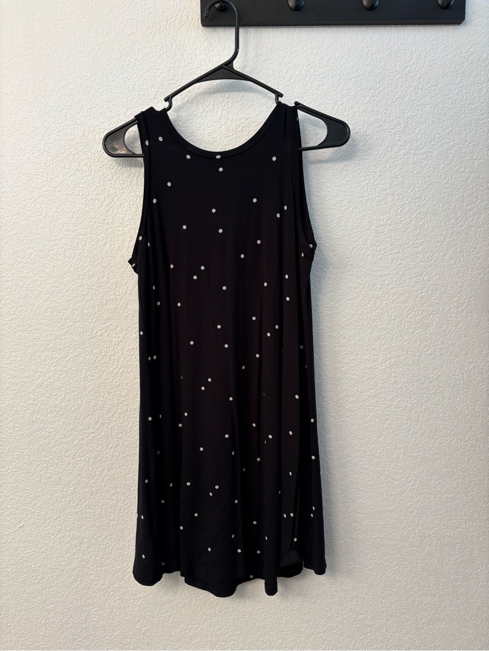 LOFT Black Polka Dot Midi Tank Dress